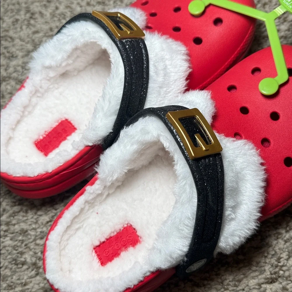 Kids Christmas Lined Crocs Santa Claus‎ Size 2